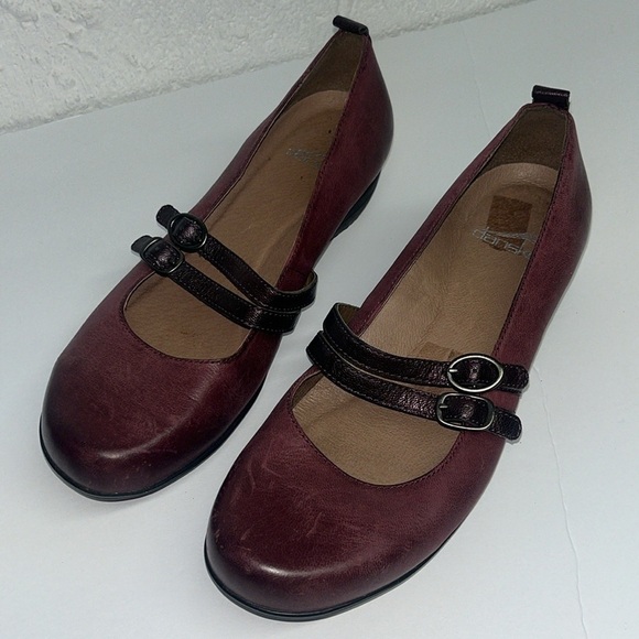 Dansko double strap Fayette maryjane in burgundy size 38 (US 7.5/8) - Picture 1 of 6